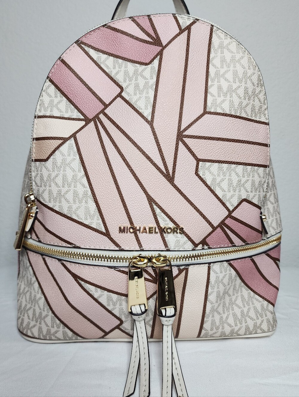 Michael Kors Pink/Cream Medium Size Backpack